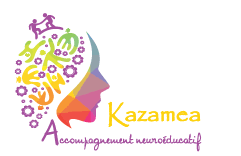 pour-jpg-01 Logo avec une tête et le cerveau symbolisé avec des pièces à outils et écrit Kazamea et accompagnement neuroéducatif